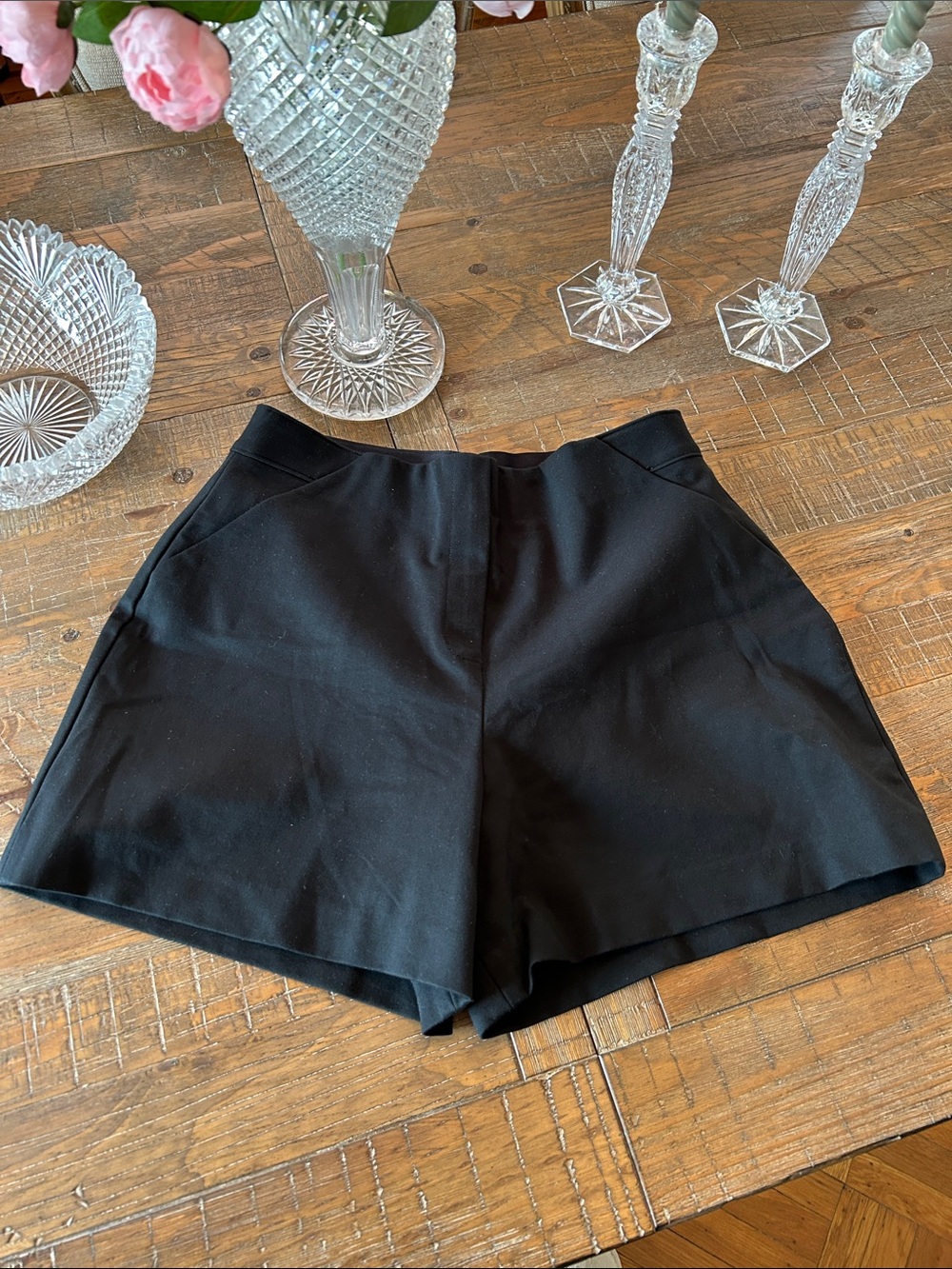 SPANX Black High-Rise Tailored Short Shorts